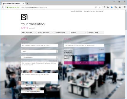 Supertext corporate platform example Ringier