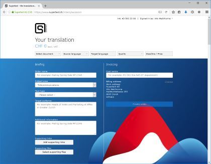 Supertext corporate platform example Swisscom