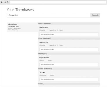 Supertext Gestion terminologique